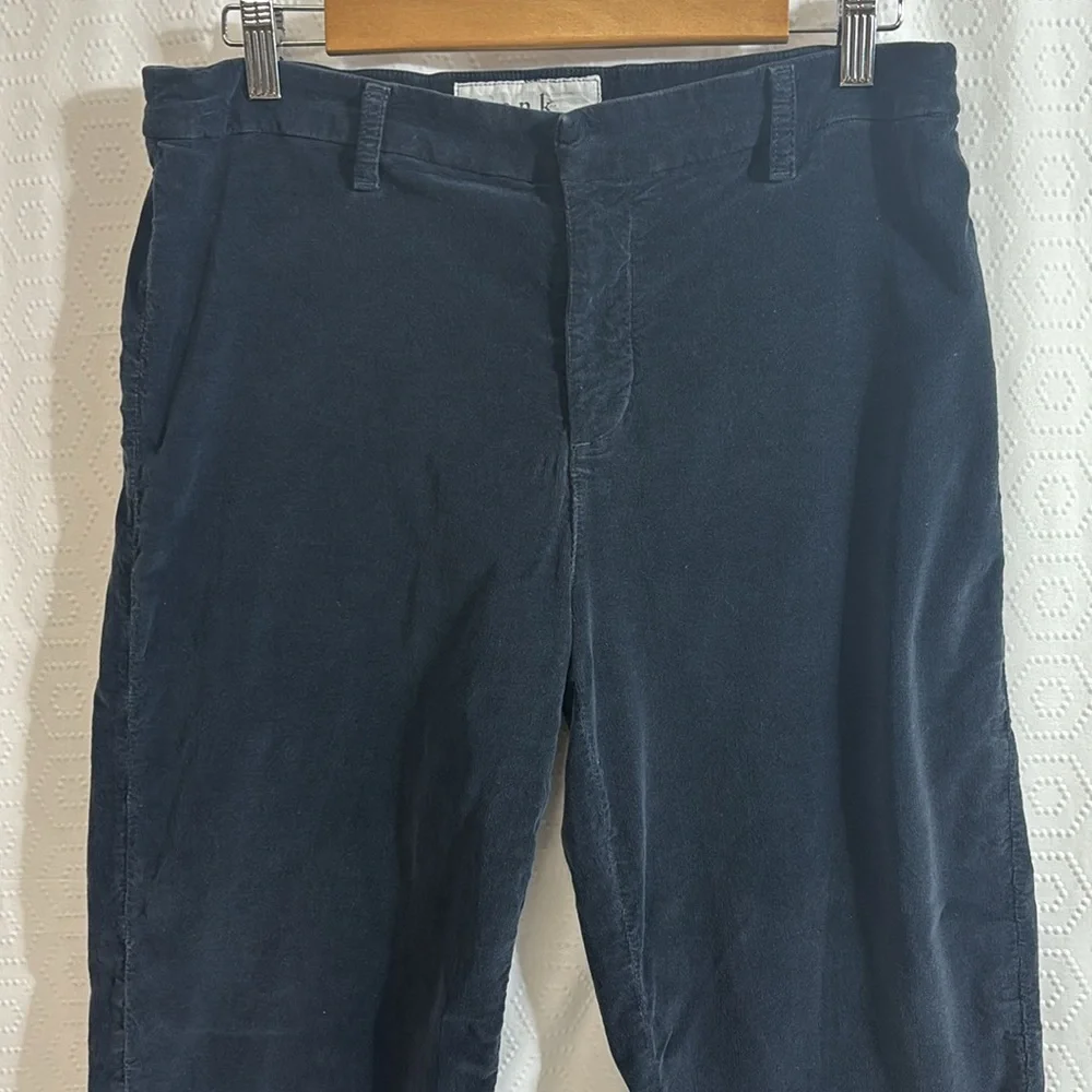 Frank & Eileen Kinsale Raw Hem Corduroy Pants Navy Blue size 12 - Picture 3 of 13